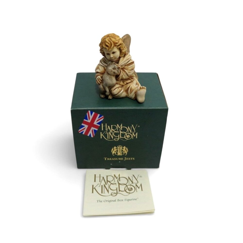 Harmony Kingdom Adoree Angel With Cat Trinket Figurine